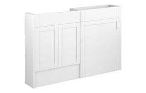 Abbi 1236mm Slim Basin & WC Unit Pack - Matt White (Grey Cab)